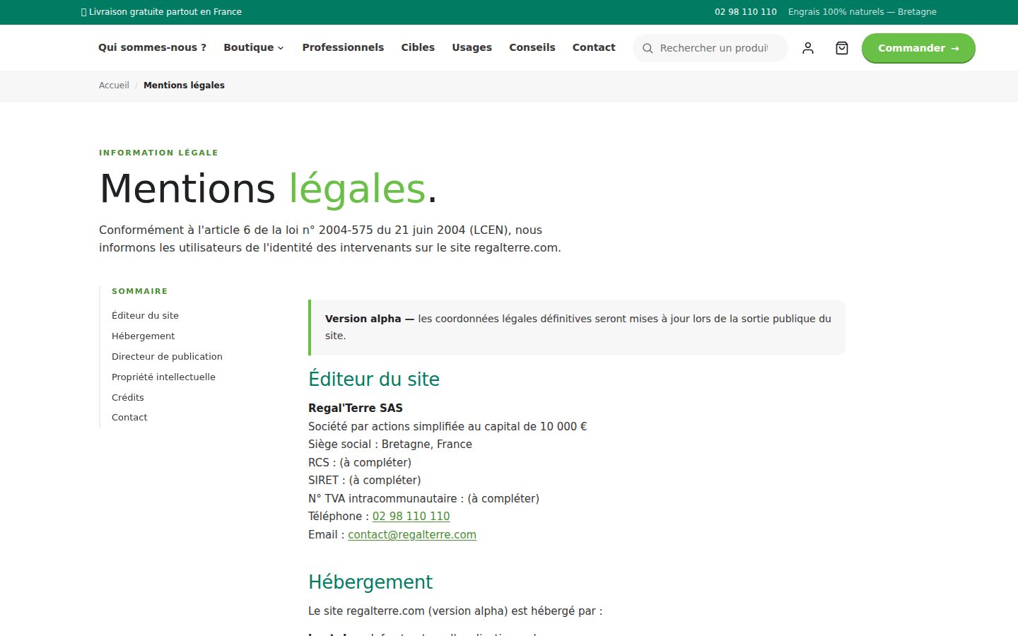 Mentions legales